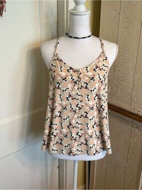 Daytrip Beige Floral Spaghetti Strap Camisole.